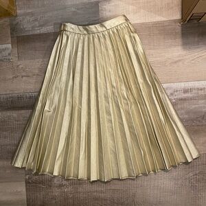 Zara Faux Leather Pleated Midi Skirt girls size 7 years